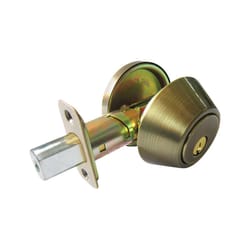 Faultless Antique Brass Single Cylinder Deadbolt 1-3/4 in in.