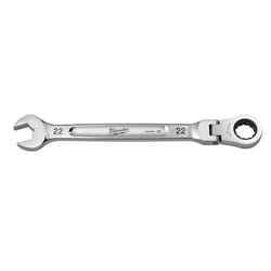 Milwaukee MAXBITE 22 mm X 22 mm 12 Point Metric Flex Head Combination Wrench 1.88 in. L 1 pc