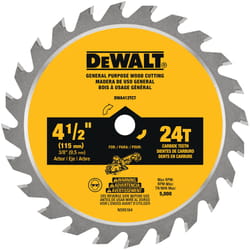 DeWalt 4-1/2 in. D X 3/8 in. Carbide Circular Saw Blade 24 teeth 1 pc