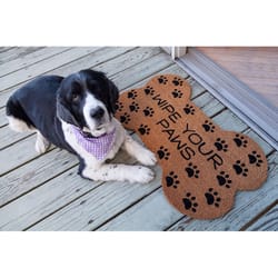 Entryways 18 in. W X 30 in. L Natural Wipe Your Paws Coir Door Mat