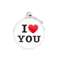 MyFamily Charms I Love You Big Circle Metal Dog Pet Tags Medium