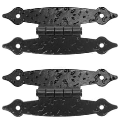 Laurey Colonial 1-1/2 in. W X 3-1/2 in. L Black Metal H Hinge 2 pk