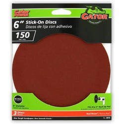 Gator 6 in. Aluminum Oxide Adhesive Sanding Disc 150 Grit Fine 3 pk