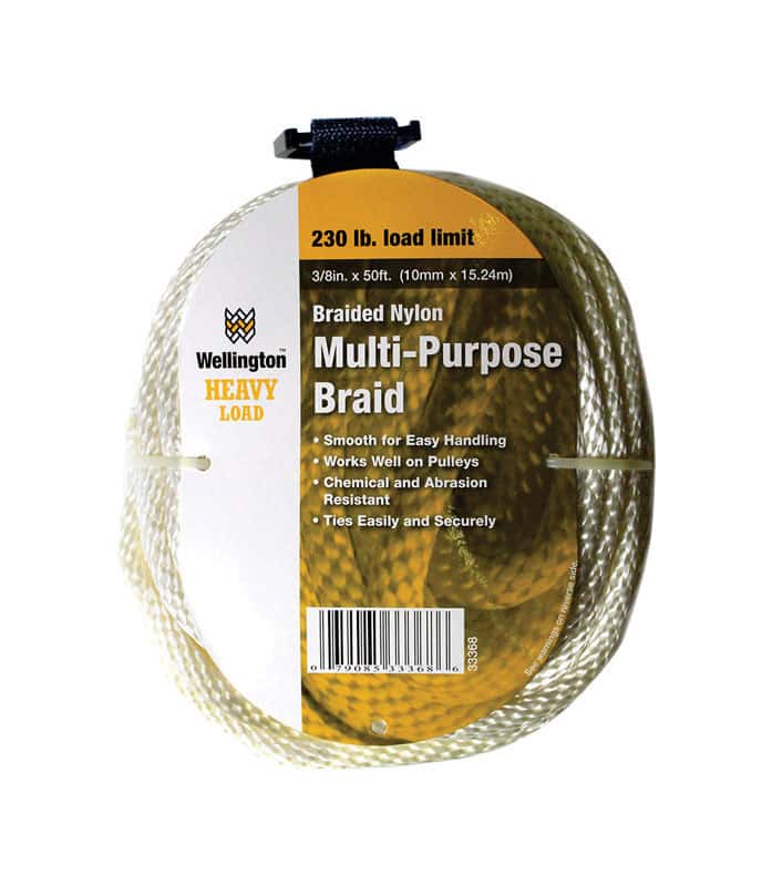 Wellington 3/8 in. D X 50 ft. L White Solid Braided Nylon Rope Ace