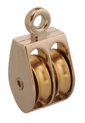 Campbell 3/16 in. D Nickel Copper Ridge Eye Double Sheave Rigid Eye Pulley