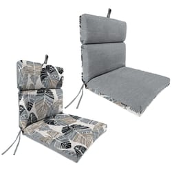 Jordan Manufacturing Gray Palm Polyester Chair Cushion 3.5 in. H X 21 in. W X 43 in. L