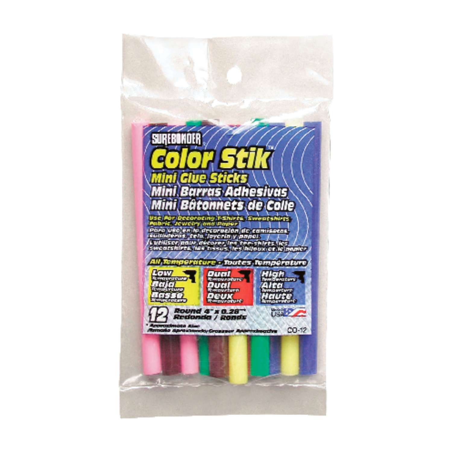 Surebonder Color Stik .28 in. D X 4 in. L Mini Glue Sticks Assorted