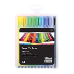 Bazic Products Assorted Washable Fiber Tip Pen 24 pk