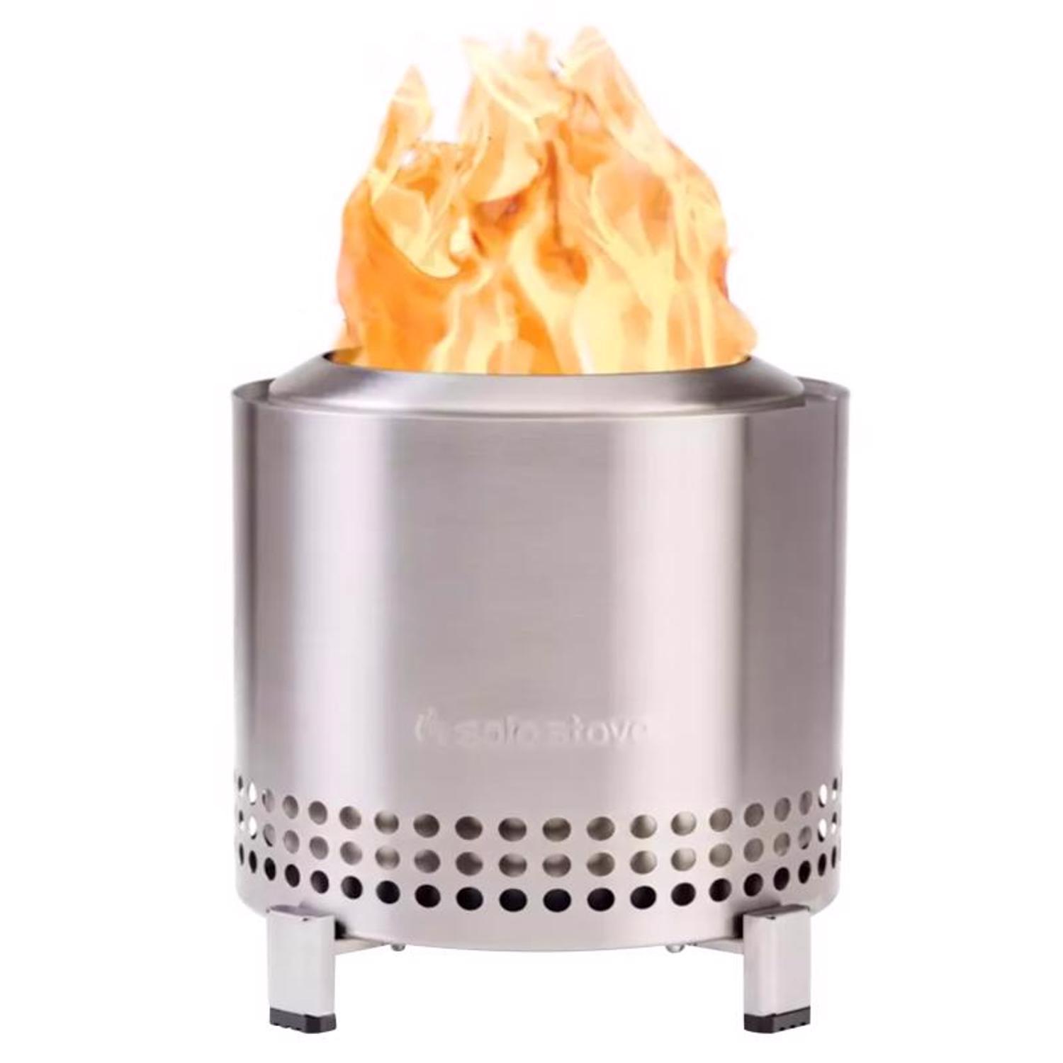 solo stove mesa xl 7 in. w stainless steel round multi-fuel fire pit with stand