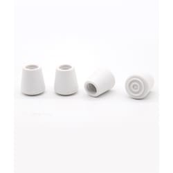 Ace Rubber Leg Tip Off-White Round 1/2 in. W 4 pk