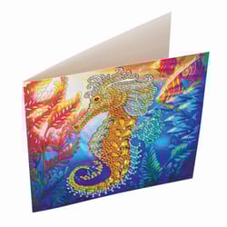 Crystal Art Seahorse Craft Card Kit Multicolored