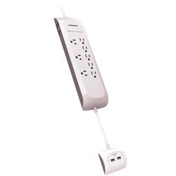 Monster Just Power It Up 4 ft. L 8 outlets Surge Protector w/USB White 1080 J