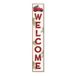 My Word! 46.5 in. Red Truck With Tree Welcome Porch Sign