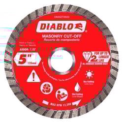 Diablo 5 in. D X 7/8 in. Diamond Masonry Cut-Off Disc 1 pk
