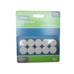 Projex Felt Self Adhesive Protective Pad Beige Round 3/4 in. W 20 pk