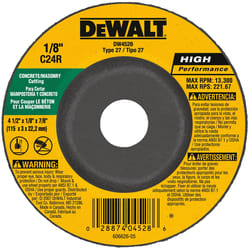 DeWalt High Performance 4-1/2 in. D X 7/8 in. Silicon Carbide Masonry Cutting Wheel 1 pc