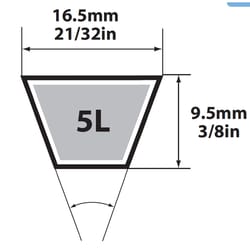 Mitsuboshi FHP General Utility V-Belt 0.63 in. W X 95 in. L For Fractional Horsepower Motors