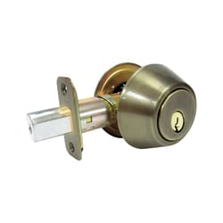 Faultless Antique Brass Double Cylinder Lock 1-3/4 in in.