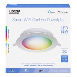 Feit Smart Home Frost White 6 in. W Aluminum LED Smart-Enabled Canless Recessed Downlight 15 W