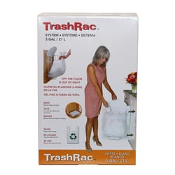Sunbeam TrashRac 5 gal White Plastic Wastebasket