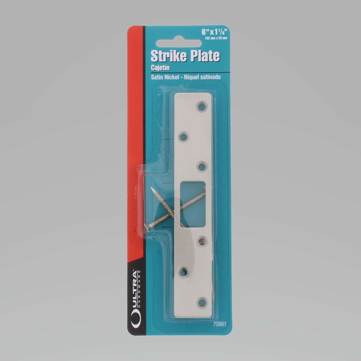 Ultra Hardware Satin Nickel Silver Steel Strike Plate 1 pk Ace Hardware