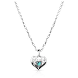Montana Silversmiths Women's Fierce Hearts Silver/Turquoise Necklace