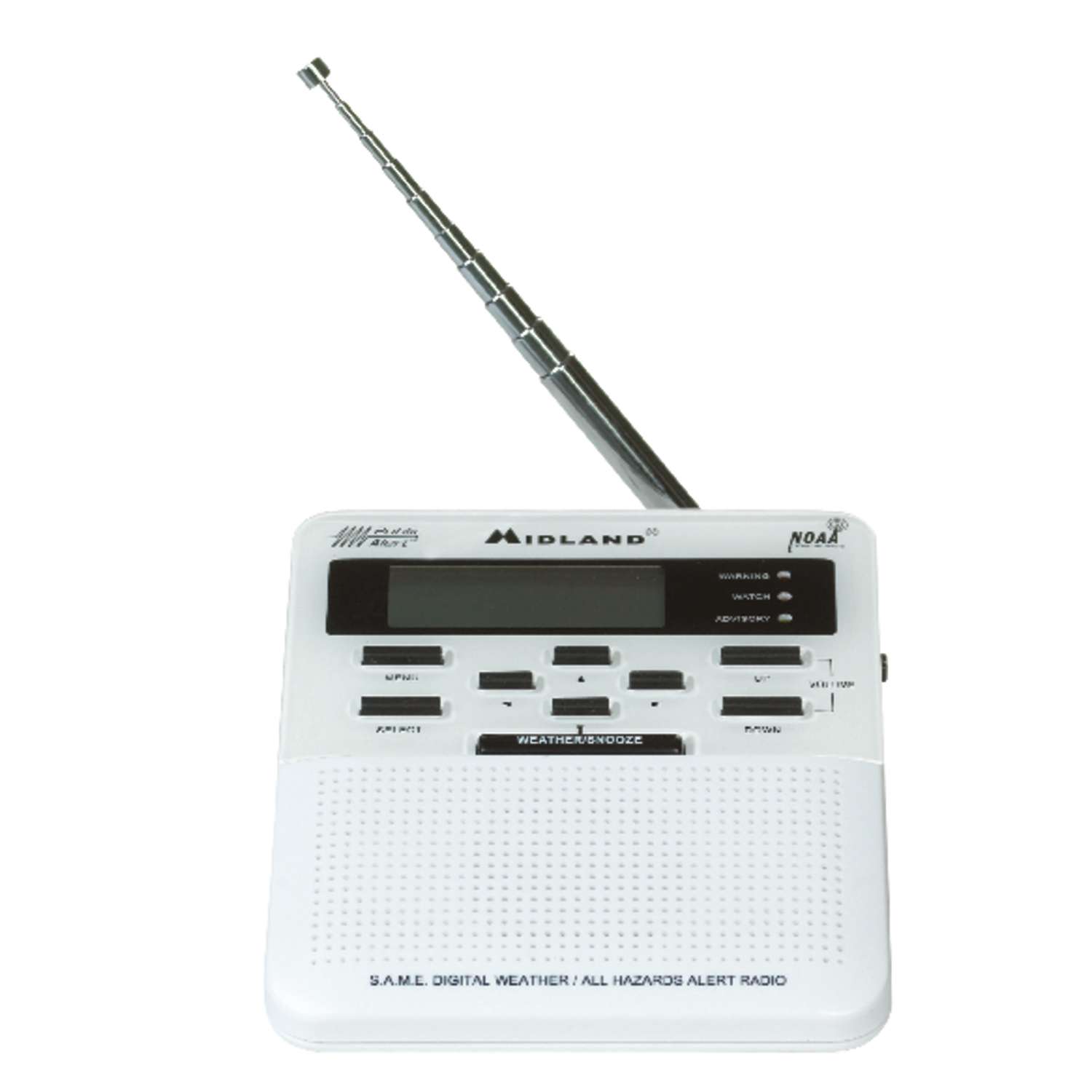 Midland White NOAA Weather Alert Radios Digital Battery Operated Ace