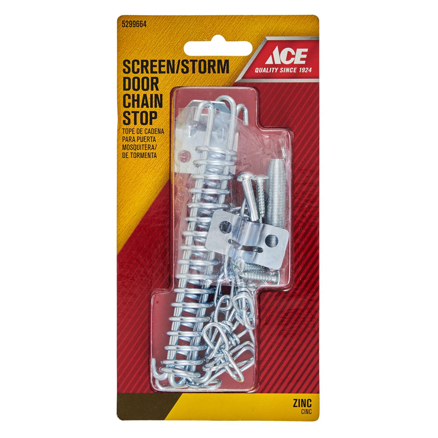 Ace ZincPlated Silver Steel Screen/Storm Door Chain Stop 1 pk Ace