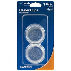 Softtouch Plastic Caster Cup Clear Round 1 3/8 in. W 4 pk