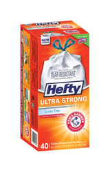 Hefty Ultra Strong 13 gal Kitchen Trash Bags Drawstring 40 pk 0.9 mil
