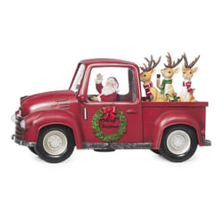 Roman Confetti Lite LED Multicolored Swirl Truck and Santa Indoor Christmas Decor 5.88 in.