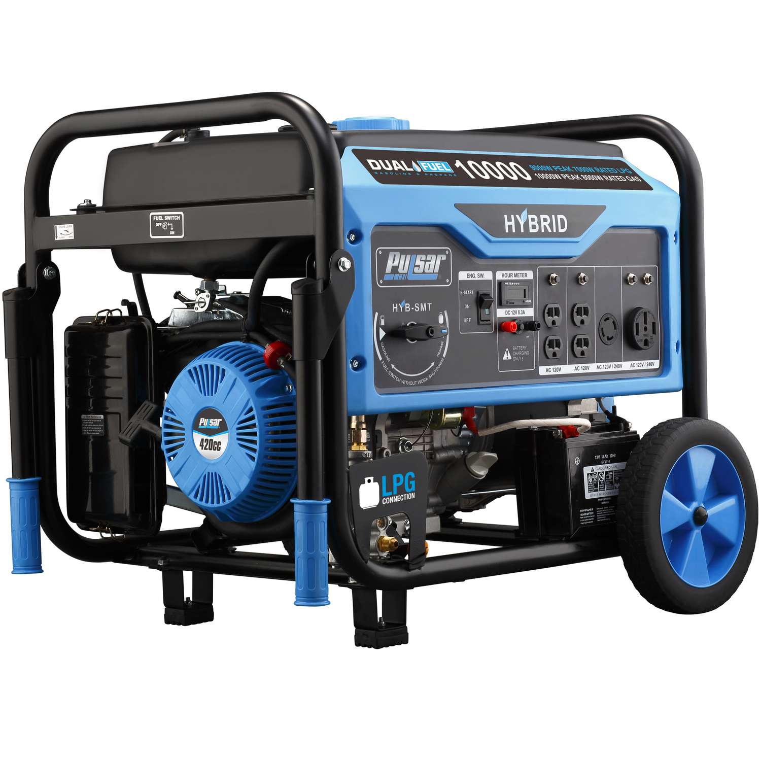 Pulsar 8000 W 120/240 V Gasoline or Propane Portable Generator Ace