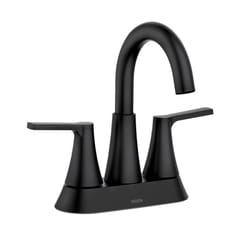 Moen Mikah Matte Black Contemporary Two-Handle Bathroom Sink Faucet 4 in.