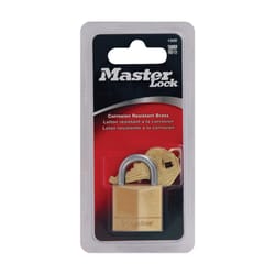 Master Lock 1 in. H X 5/16 in. W X 1-3/16 in. L Brass 4-Pin Cylinder Padlock