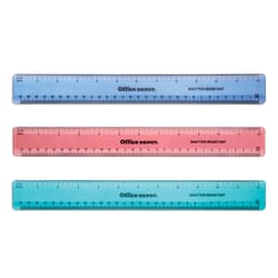 Office Depot 12 in. L Plastic Ruler Metric and SAE