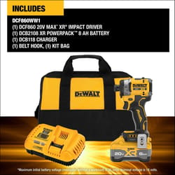 DeWalt 20V MAX XR 1/4 in. Cordless Brushless 3-Speed Impact Driver Kit (Battery & Charger)