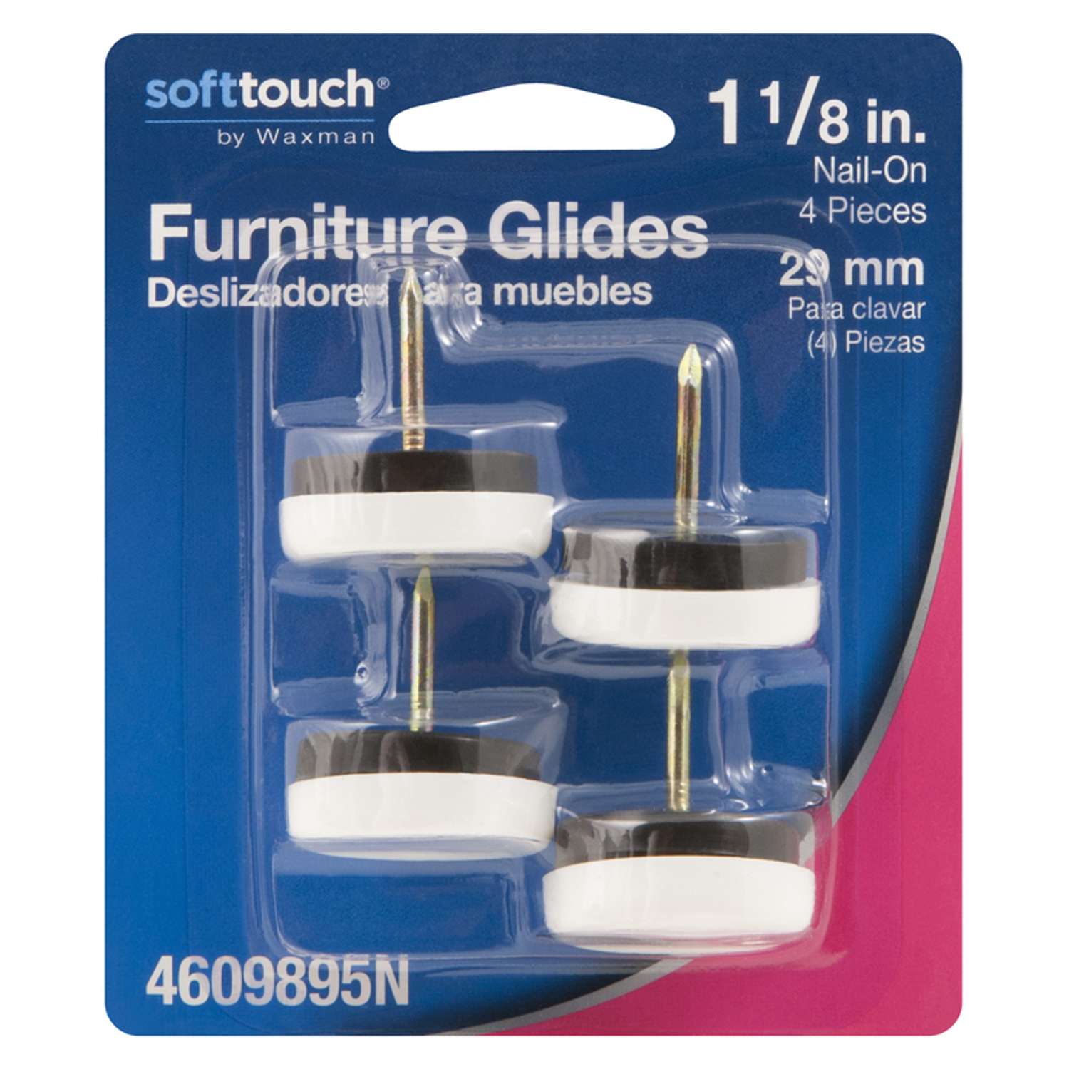 Softtouch White 11/8 in. NailOn Plastic Chair Glide 1 pk Ace Hardware