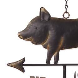 Zingz Black Iron 45 in. Weathervane Pig Wind Chime