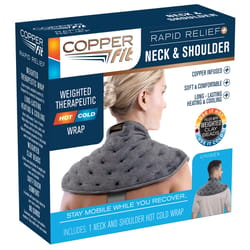 Copper Fit Rapid Relief Black Weighted Hot/Cold Neck and Shoulder Wrap 1 pk