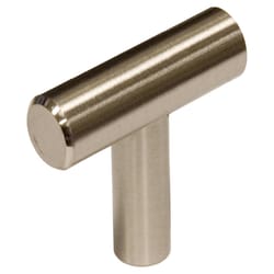 Richelieu Contemporary T-Shape Cabinet Knob 13/32 in. D 1-3/8 in. Brushed Nickel 1 pk