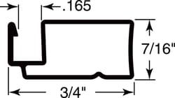 Prime-Line Tan Aluminum 7/16 in. W X 94 in. L Screen Frame 1 pk