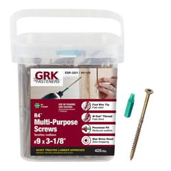 GRK Fasteners R4 No. 9 X 3-1/8 in. L Star Coated W-Cut Multi-Purpose Screws 425 pk