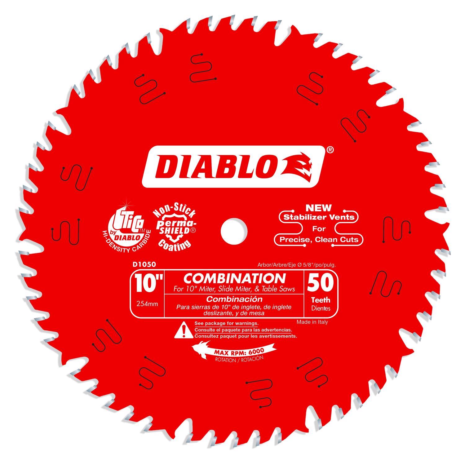Diablo 10 in. D X 5/8 in. TiCo Hi-Density Carbide Combination Saw Blade 50 teeth 1 pk Sansujyuku sansujyuku.com