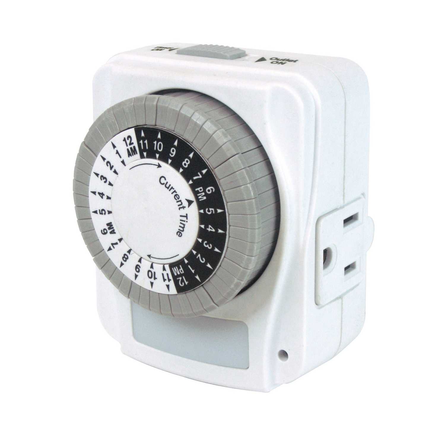 Prime Indoor 24 Hour Mechanical Timer with Nightlight and Grounded Outlet White Ace Hardware
