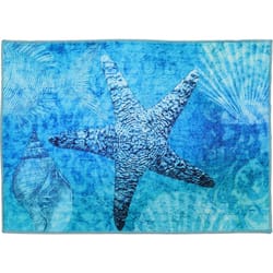 Jellybean 22 in. W X 32 in. L Multi-Color Crinkled Satin Starfish Polyester Accent Rug