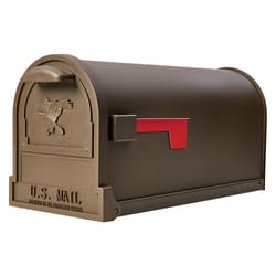 Architectural Mailboxes Arlington Classic Galvanized Steel Post Mount Bronze Mailbox