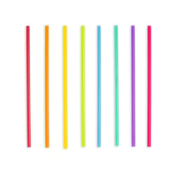 Kikkerland Assorted Plastic Reusable Straws