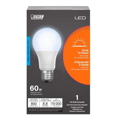 Feit A19 E26 Medium LED Dusk to Dawn Bulb Daylight 60 Watt