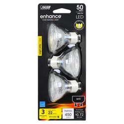Feit Enhance MR16 GU10 LED Bulb Bright White 50 Watt Equivalence 3 pk