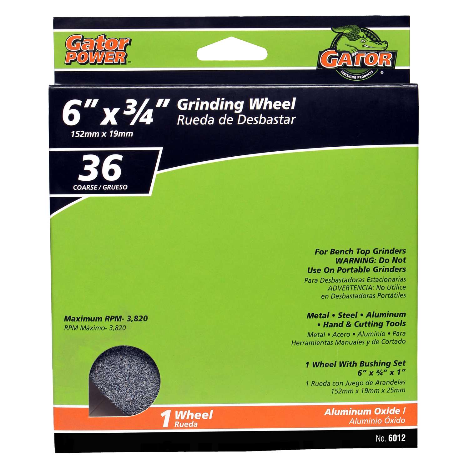 Gator 6 in. D X 1 in. in. Grinding Wheel Ace Hardware